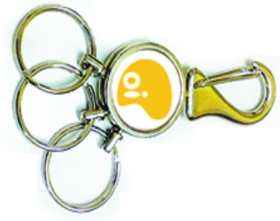 CÓD. 13 - CHAVEIRO MOD. REDONDO COM 3 ARGOLAS E ENGATE