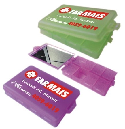 PORTA COMPRIMIDO COM ESPELHO 